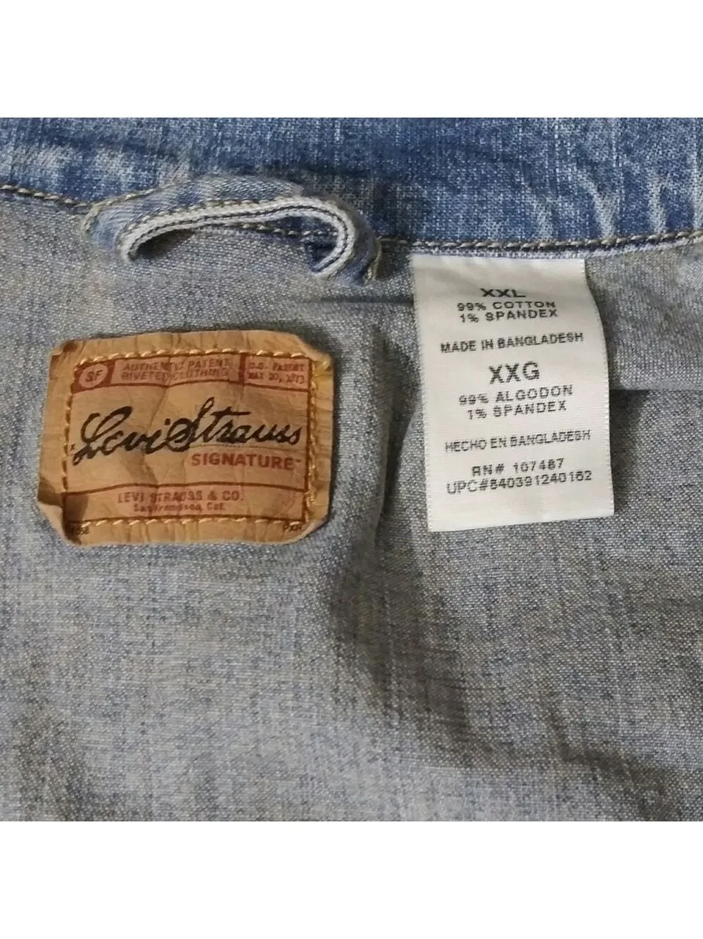 Levi's Strauss Signature Blue Medium Wash Long Sleeve Button Down Denim Jacket